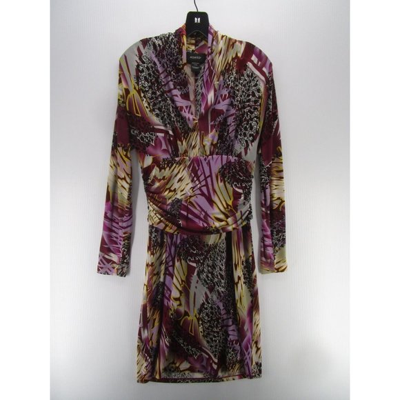 Ashro Dress Small Pullover Bodycon Ruched Leopard Print Evenings - Picture 1 of 9